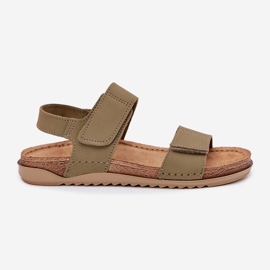Sandalias de cuero para mujeres inblu aa0001ki verde 7