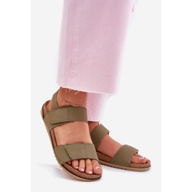Sandalias de cuero para mujeres inblu aa0001ki verde 1