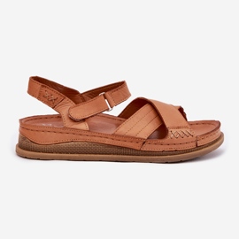 Sandalias de cuero para mujeres en la plataforma Maciejka L7064-04 Brown marrón 8