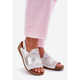 Sandalias de cuero para mujeres con cuña con Maciejka Braid L7067-11 White blanco 1 Sandalias de cuero para mujeres con cuña con Maciejka Braid L7067-11 White blanco 1