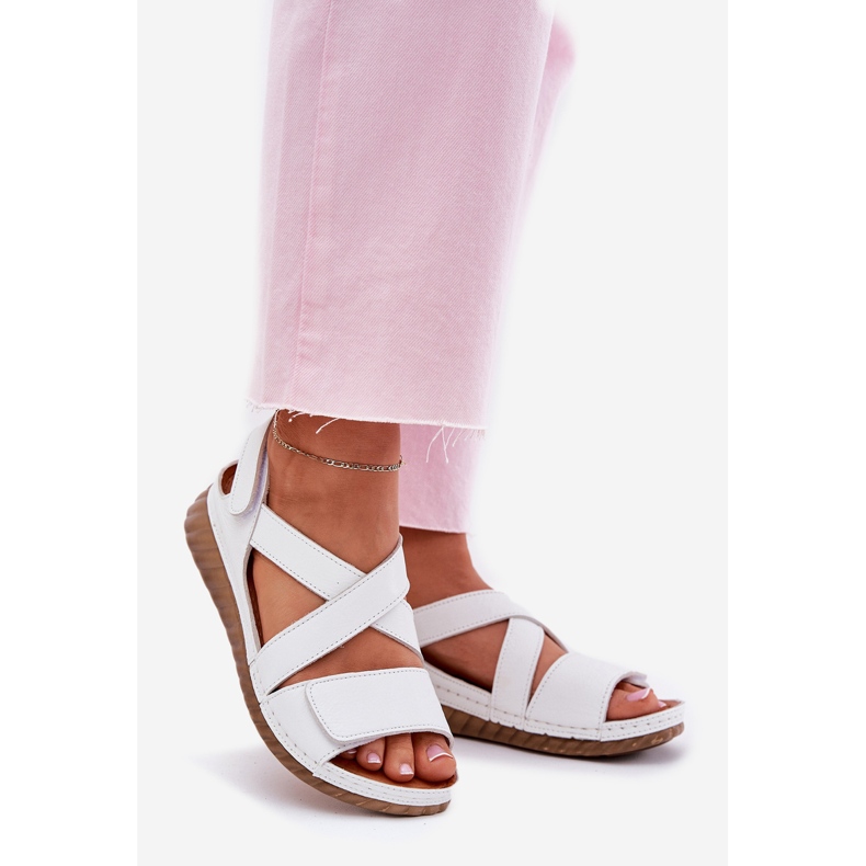 Sandalias de cuero para mujeres Maciejka L6848-11 White blanco 1