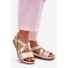 Sandalias de cuero para mujeres Maciejka L6848-25 PLN dorado 1