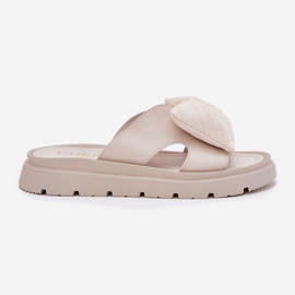 Flip de cuero para mujeres en la plataforma con Chebello 4647 beige 9