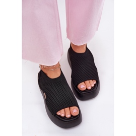 Sandalias Plataforma Mujer Negro 6