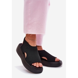 Sandalias Plataforma Mujer Negro 1