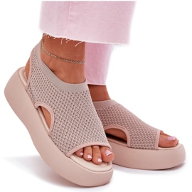Sandalias con Plataforma para Mujer, Beige 9