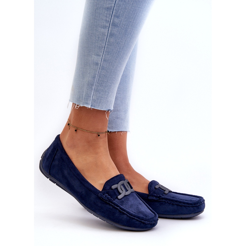 Mocasines azul marina ecológicos de moda femeninos de moda 1
