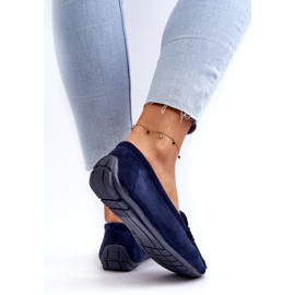 Mocasines azul marina ecológicos de moda femeninos de moda 4