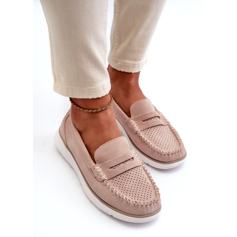 Mocasines de gamuza en la plataforma beige Sergio Leone SP012 3