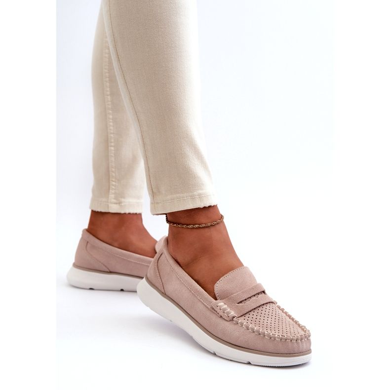 Mocasines de gamuza en la plataforma beige Sergio Leone SP012 4