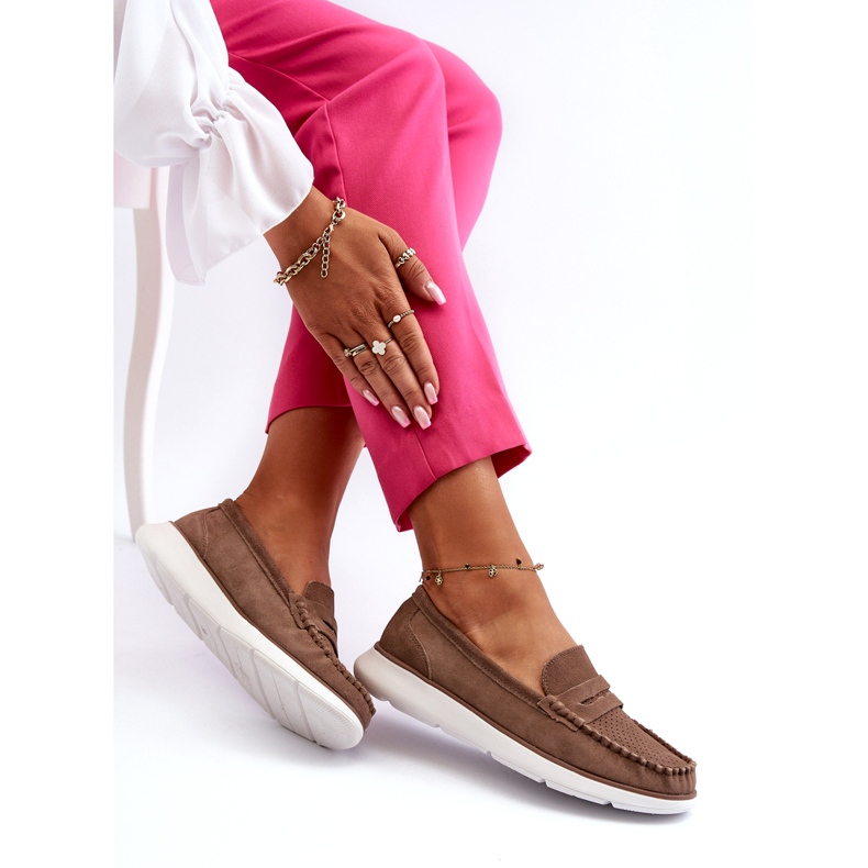 Mocasines de gamuza para mujeres en la plataforma Sergio Leone SP012 Beige ligero 4 Mocasines de gamuza para mujeres en la plataforma Sergio Leone SP012 Beige ligero 4