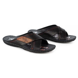 Kampol Babuchas hombre piel 216KAM negro 4