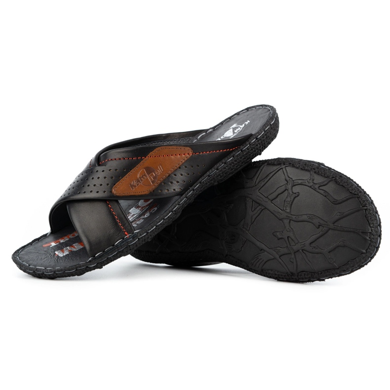 Kampol Babuchas hombre piel 216KAM negro 5