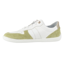 Zapatos de cuero descalzo Olivier 1773pol - zapatillas minimalistas ligeras blancas y verdes blanco 2