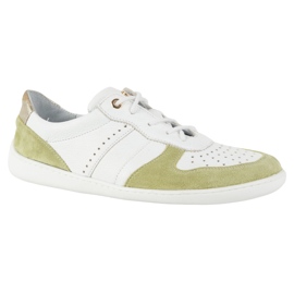 Zapatos de cuero descalzo Olivier 1773pol - zapatillas minimalistas ligeras blancas y verdes blanco 3