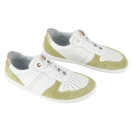 Zapatos de cuero descalzo Olivier 1773pol - zapatillas minimalistas ligeras blancas y verdes blanco 4