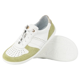 Zapatos de cuero descalzo Olivier 1773pol - zapatillas minimalistas ligeras blancas y verdes blanco 5