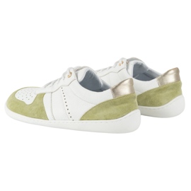 Zapatos de cuero descalzo Olivier 1773pol - zapatillas minimalistas ligeras blancas y verdes blanco 6