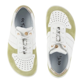 Zapatos de cuero descalzo Olivier 1773pol - zapatillas minimalistas ligeras blancas y verdes blanco 7