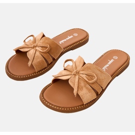 Flip brown -flops con arco y decoración en los bordes marrón 6