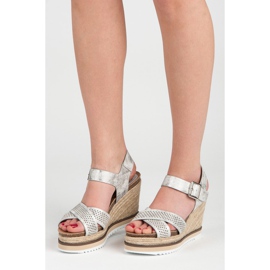 Kylie Sandalias de cuña gris 4