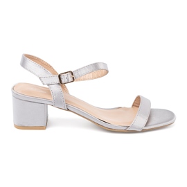 Sandalias plateadas de baja tina gris 3
