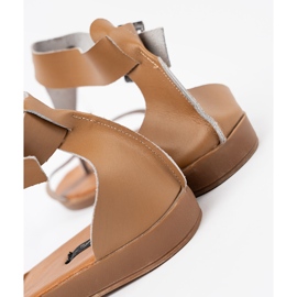 Sandalias de cuero marrón al estilo de japonés 3