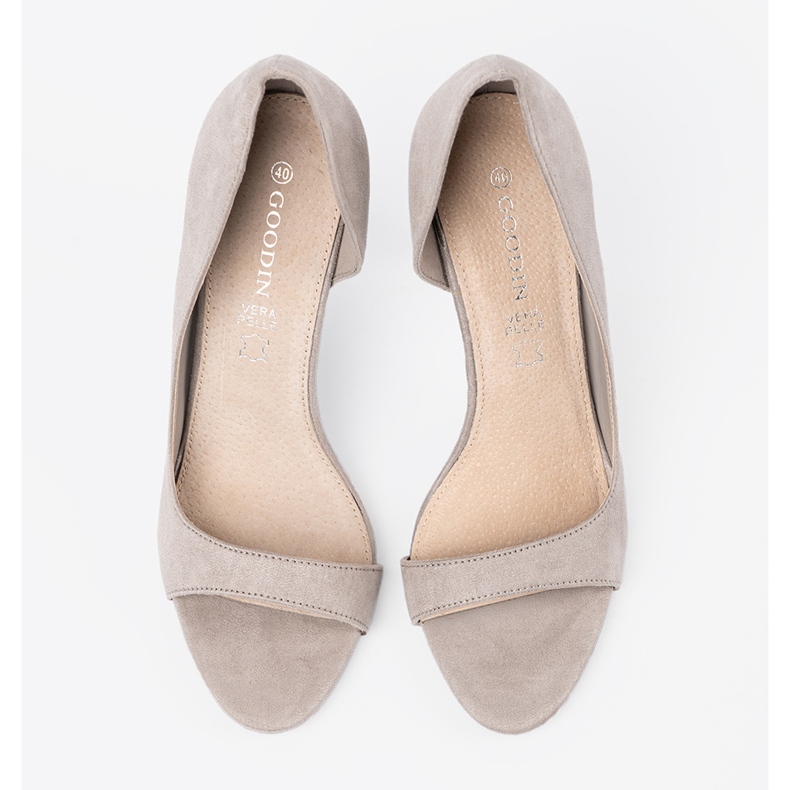 Goodin Bombas de ante gris con dedos desnudos 1 Goodin Bombas de ante gris con dedos desnudos 1