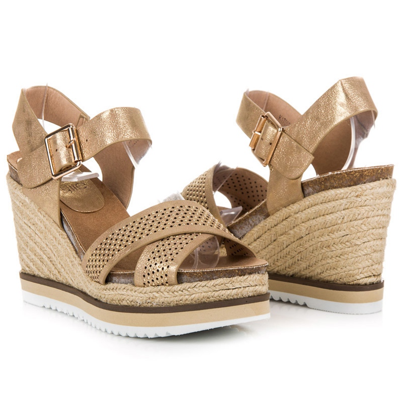 Kylie Sandalias de cuña amarillo 1