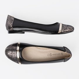 Goodin Bailarinas negras con decoraciones doradas negro 5