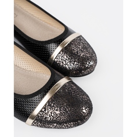 Goodin Bailarinas negras con decoraciones doradas negro 4