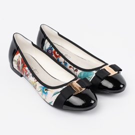 Goodin Bailarinas negras y negras con flores blanco 4