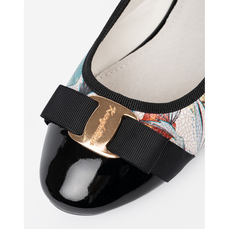 Goodin Bailarinas negras y negras con flores blanco 1 Goodin Bailarinas negras y negras con flores blanco 1