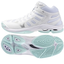 Mizuno Wave Voltage 2 Mid V1GC246545 Zapatos de voleibol blanco 1