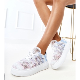 Zapatillas de zapatillas multicolores en la plataforma blanco 2