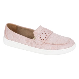 Olivier Mocasines de Inga de Femenina Barefoot con una amplia parte delantera de flores rosadas polacas rosado 3