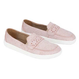 Olivier Mocasines de Inga de Femenina Barefoot con una amplia parte delantera de flores rosadas polacas rosado 5