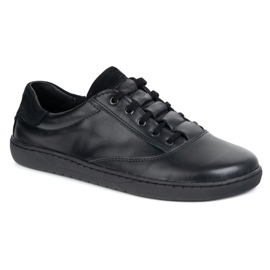 Zapatillas de zapatillas descalzo maja olivier - zapatos de cuero negro 1