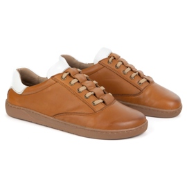 Olivier Zapatillas de zapatillas descalitas para mujeres - zapatos de cuero marrón 3