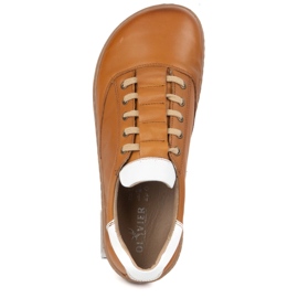 Olivier Zapatillas de zapatillas descalitas para mujeres - zapatos de cuero marrón 6