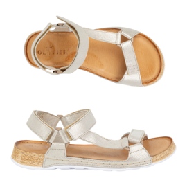 Olivier Sandalias de mujeres Barefoot Kallia Leather Golden dorado 6