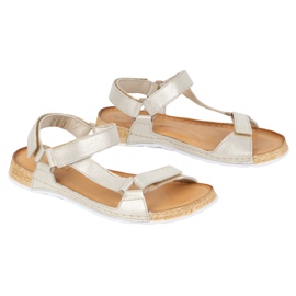 Olivier Sandalias de mujeres Barefoot Kallia Leather Golden dorado 3
