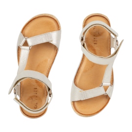 Olivier Sandalias de mujeres Barefoot Kallia Leather Golden dorado 5