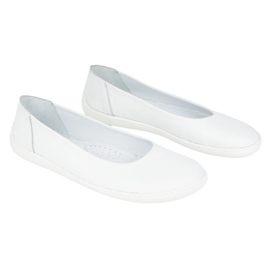 Olivier Ballerinas minimalistas de mujeres descalzos slip -on Openwork 1771pol White blanco 3