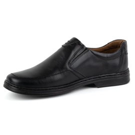 KOMODO Zapatos para hombres hechos de cuero natural Slip-on 854k Negro 1