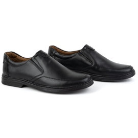 KOMODO Zapatos para hombres hechos de cuero natural Slip-on 854k Negro 2