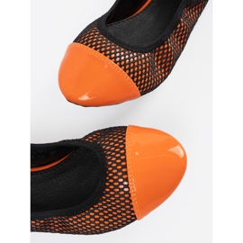 Bailarinas de naranja con malla negra 1