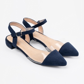 Goodin Sandalias azul marino con dedos cubiertos 2