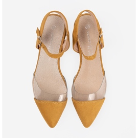 Goodin Sandalias de mostaza con dedos cubiertos amarillo 4