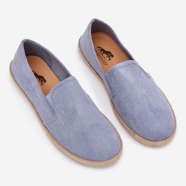 Zapatillas de zapatillas para hombres de alparto con blue de gamuza ecológica azul 5